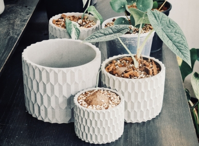 CHẬU CÂY XI MĂNG ORIGAMI